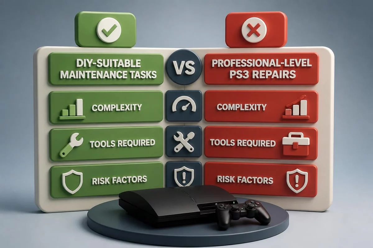 PS3 repair difficulty comparison