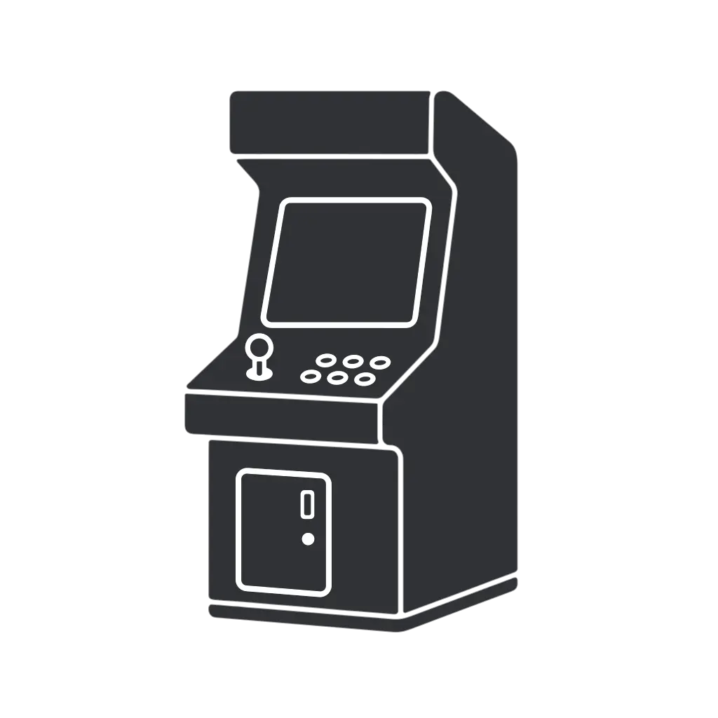 Simplified upright arcade cabinet silhouette icon