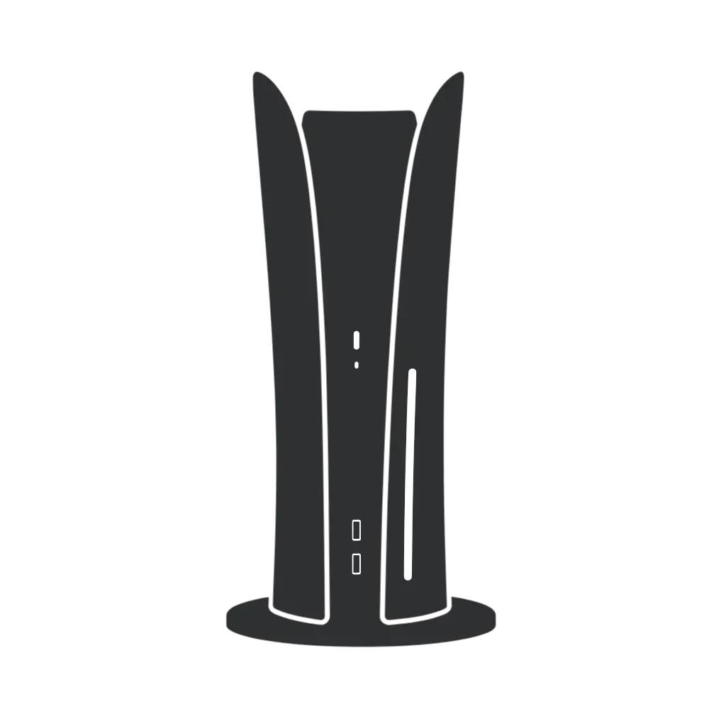 Simplified PlayStation console hardware silhouette icon