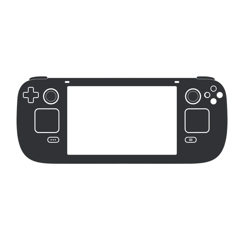 Simplified Steam Deck-style handheld gaming PC silhouette icon