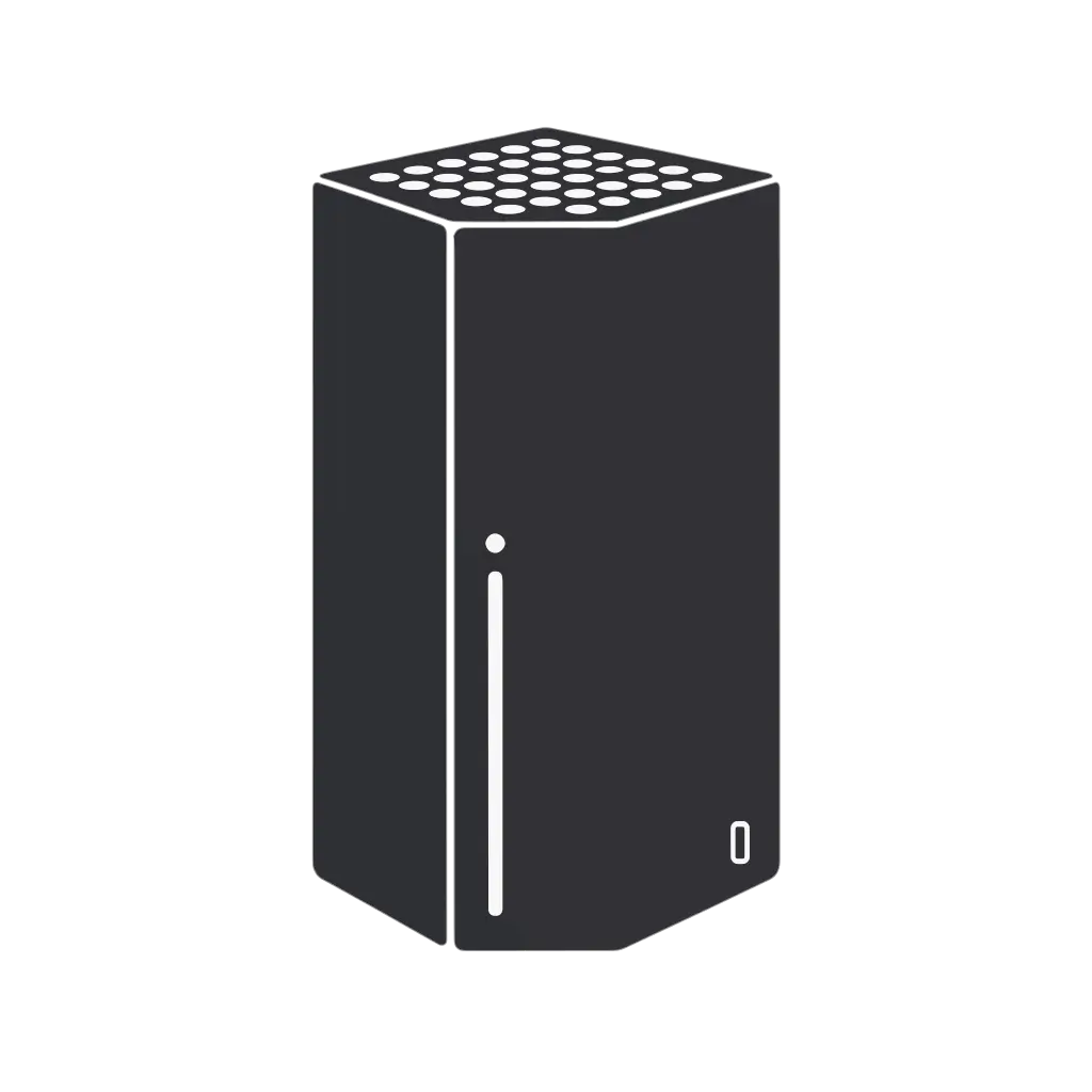 Simplified Xbox console hardware silhouette icon